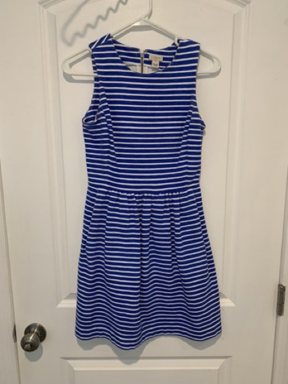 J. Crew Blue & White Striped Scoop-Neck Dress. Coastal